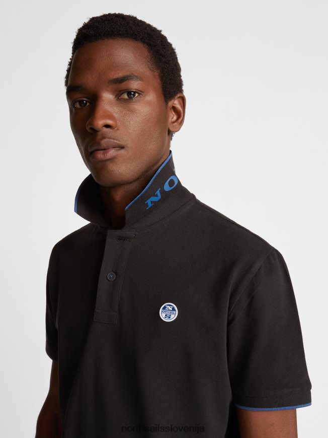 moški North Sails Črna potiskana polo majica oblačila ZBDXNV1049