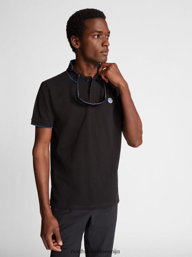 moški North Sails Črna potiskana polo majica oblačila ZBDXNV1049