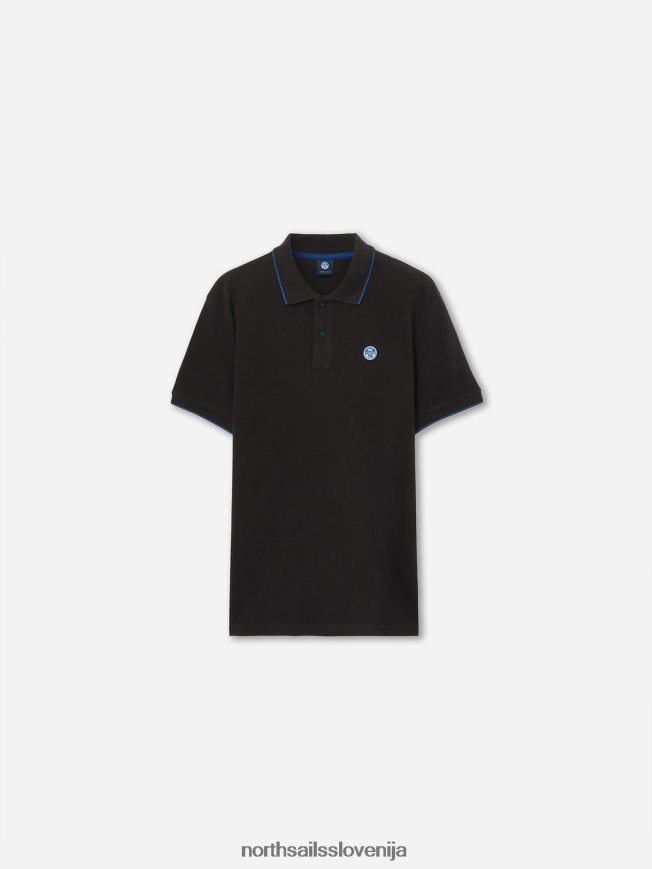 moški North Sails Črna potiskana polo majica oblačila ZBDXNV1049