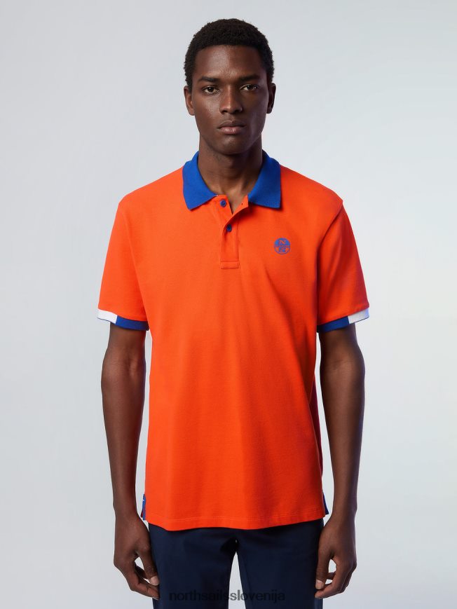 moški North Sails svetlo oranžna polo majica iz organskega bombaža oblačila ZBDXNV120