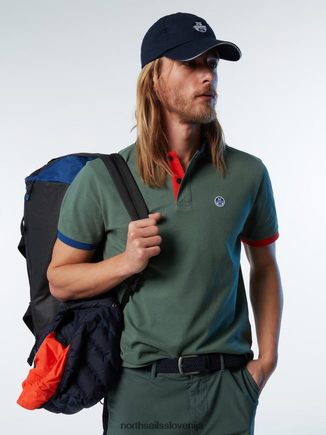 moški North Sails vojaško zelena nova polo majica iz organskega bombaža oblačila ZBDXNV102