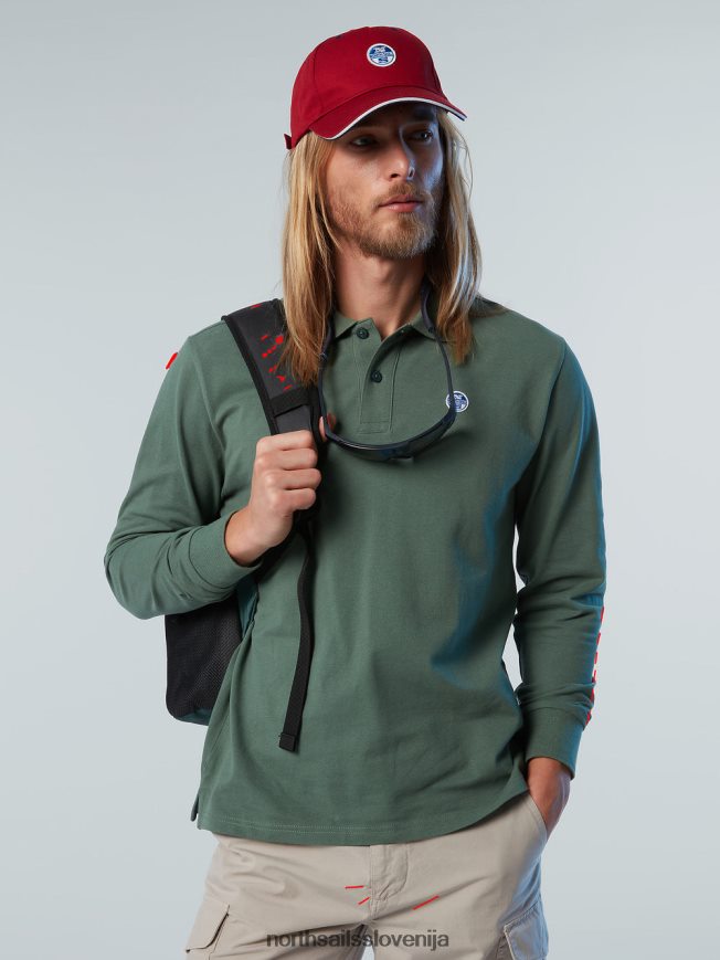 moški North Sails vojaško zelena polo majica z našitkom logotipa oblačila ZBDXNV86