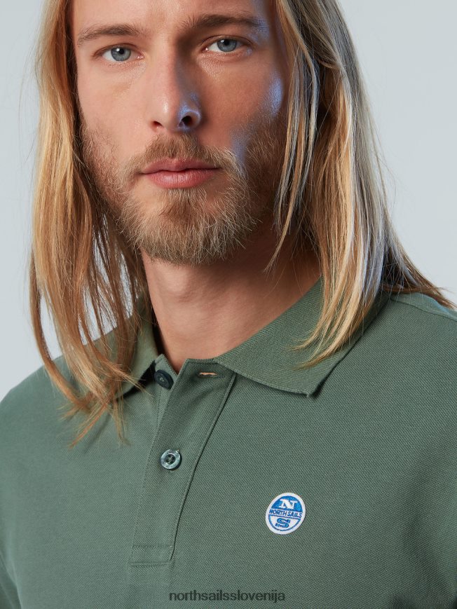 moški North Sails vojaško zelena polo majica z našitkom logotipa oblačila ZBDXNV86