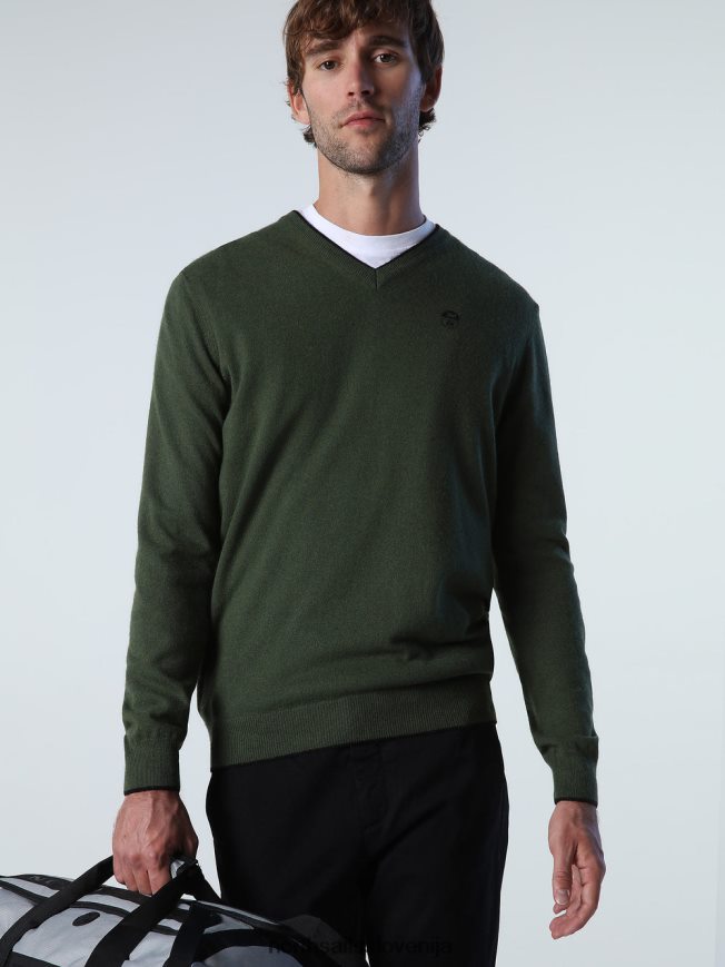 moški North Sails bršljan zelena pulover z v-izrezom oblačila ZBDXNV805