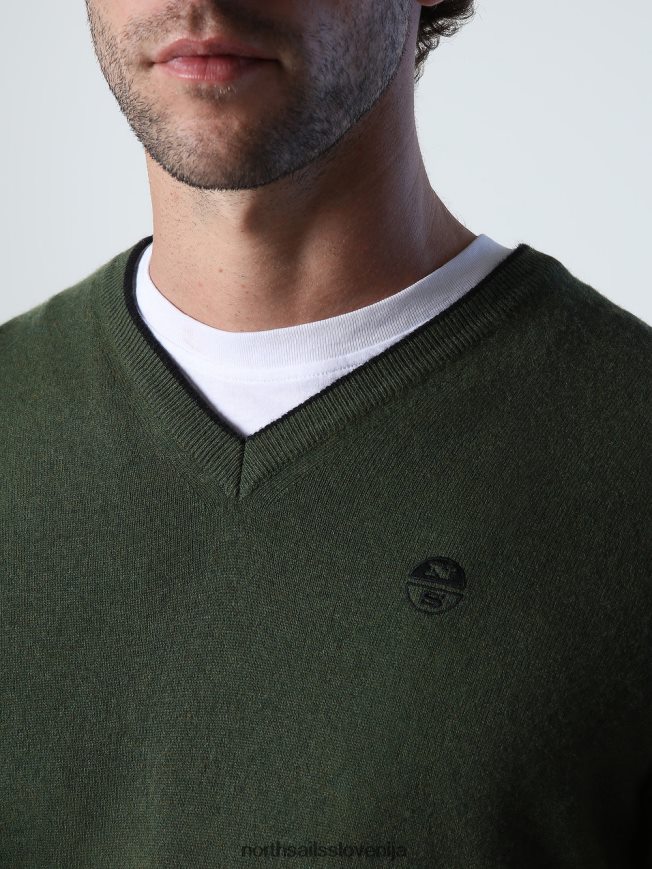 moški North Sails bršljan zelena pulover z v-izrezom oblačila ZBDXNV805