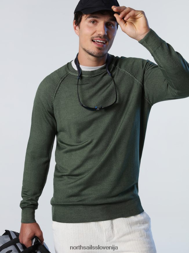 moški North Sails bronasto zelena skakalec z v-vstavkom oblačila ZBDXNV723