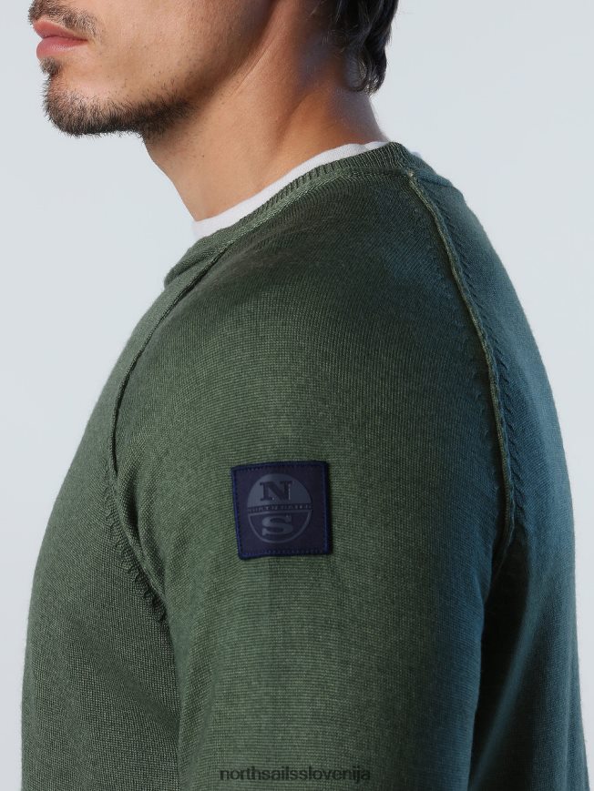 moški North Sails bronasto zelena skakalec z v-vstavkom oblačila ZBDXNV723