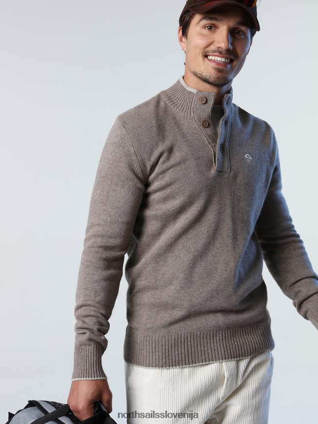 moški North Sails fosilni melange skakalec z gumbi oblačila ZBDXNV725