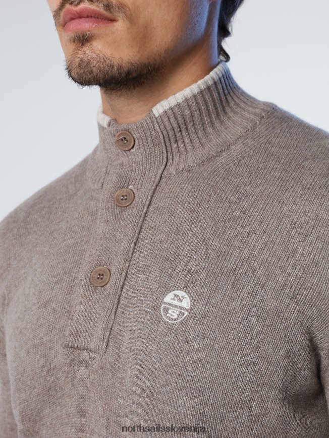 moški North Sails fosilni melange skakalec z gumbi oblačila ZBDXNV725