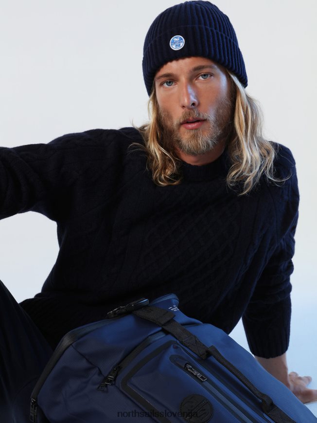 moški North Sails mornarsko modra kabelsko pleten skakalec oblačila ZBDXNV769