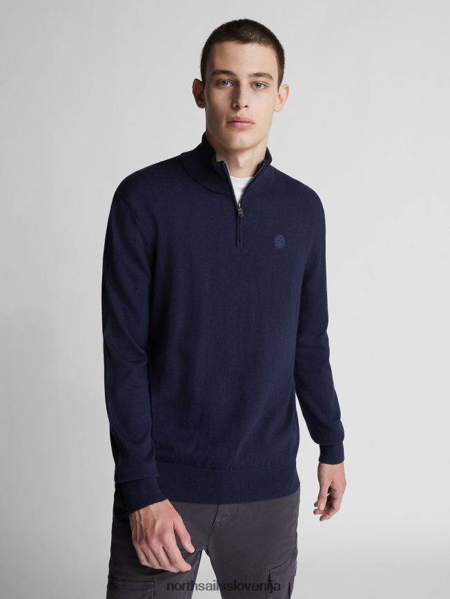 moški North Sails mornarsko modra pulover s pol zadrgo oblačila ZBDXNV1320