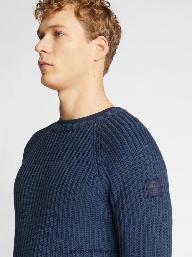 moški North Sails mornarsko modra pulover z okroglim izrezom oblačila ZBDXNV1104