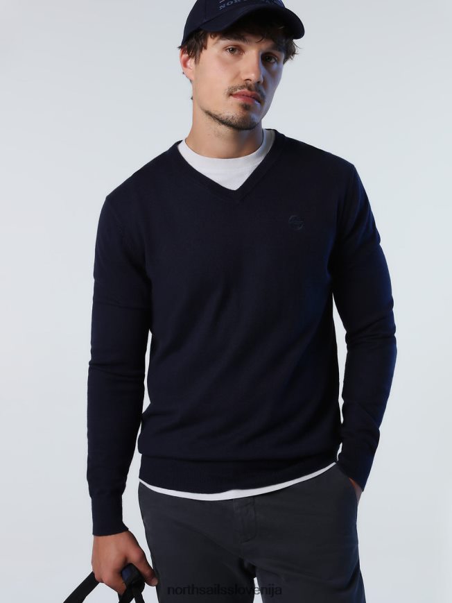 moški North Sails mornarsko modra pulover z v-izrezom oblačila ZBDXNV778