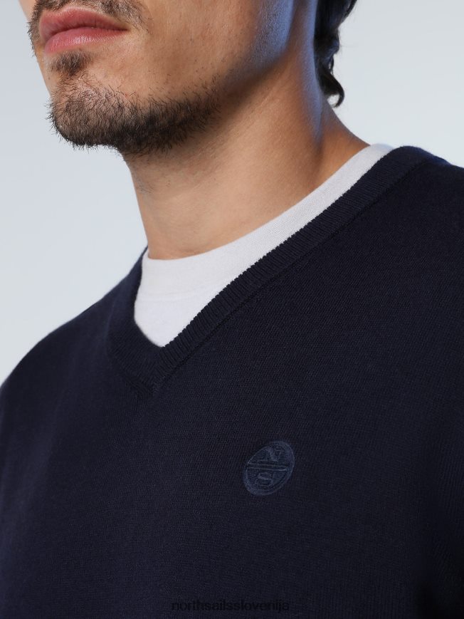 moški North Sails mornarsko modra pulover z v-izrezom oblačila ZBDXNV778
