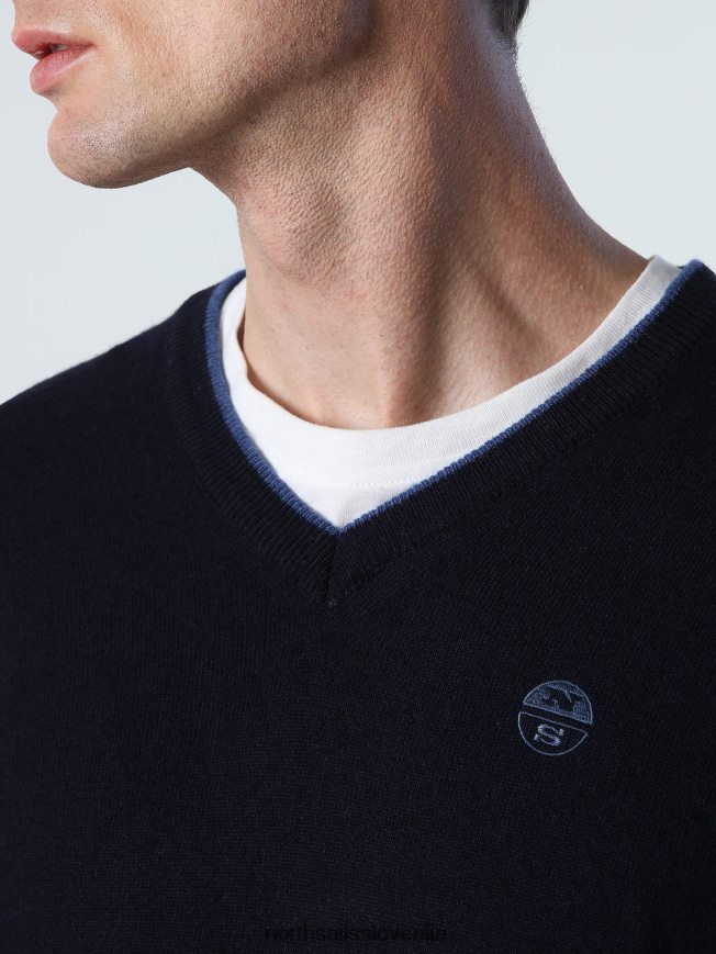 moški North Sails mornarsko modra pulover z v-izrezom oblačila ZBDXNV808