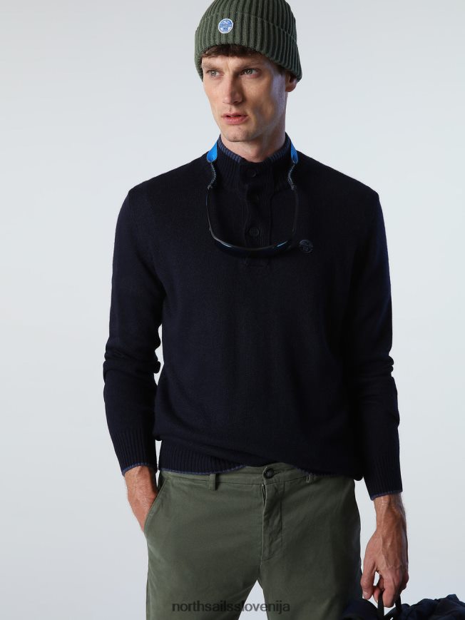 moški North Sails mornarsko modra skakalec z gumbi oblačila ZBDXNV728