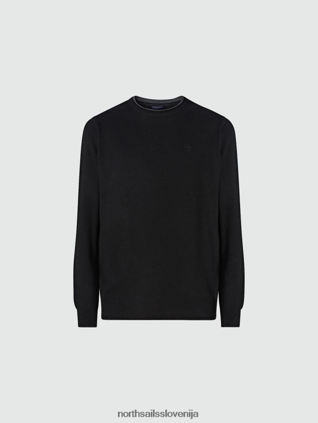 moški North Sails Črna eko pulover iz kašmirja oblačila ZBDXNV894
