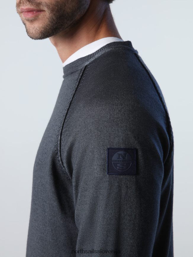 moški North Sails Črna skakalec z v-vstavkom oblačila ZBDXNV724