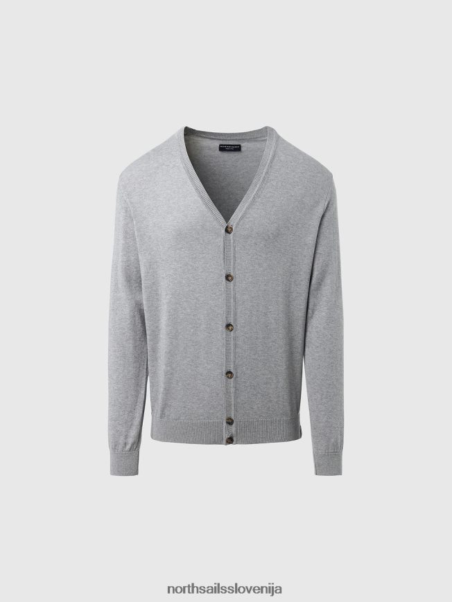 moški North Sails sivi melanž jopica iz organskega bombaža oblačila ZBDXNV241