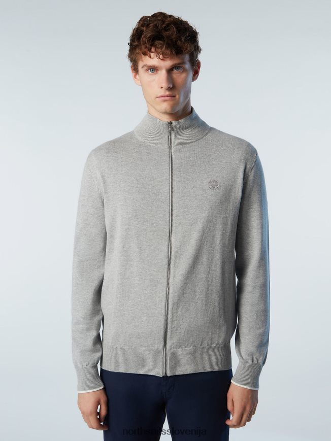 moški North Sails sivi melanž jopica s polno zadrgo oblačila ZBDXNV251