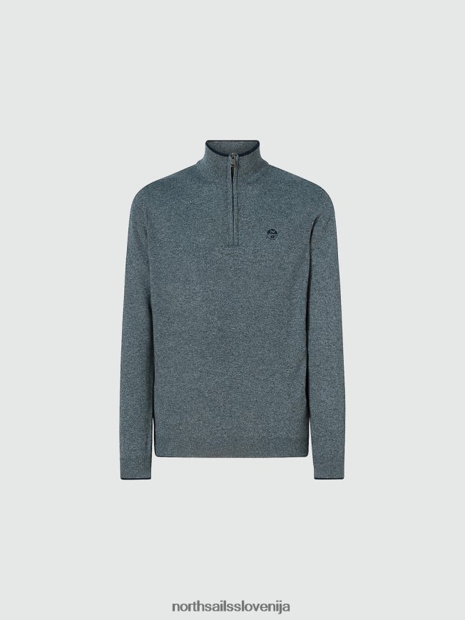 moški North Sails srednje siv melange pulover iz eko kašmirja oblačila ZBDXNV795