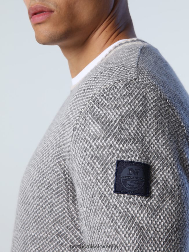 moški North Sails srednje siv melange pulover iz reciklirane volne oblačila ZBDXNV991