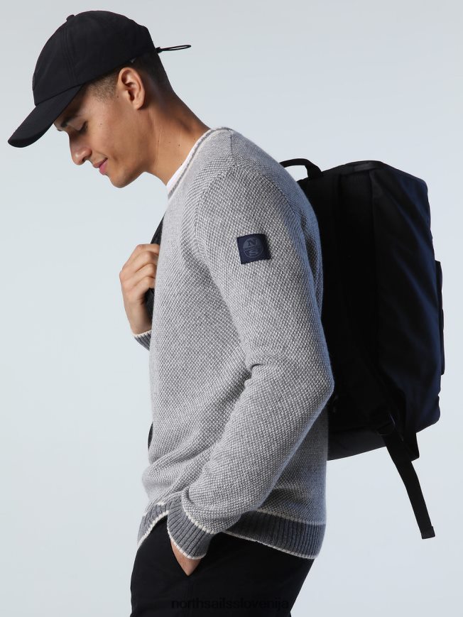 moški North Sails srednje siv melange pulover iz reciklirane volne oblačila ZBDXNV991
