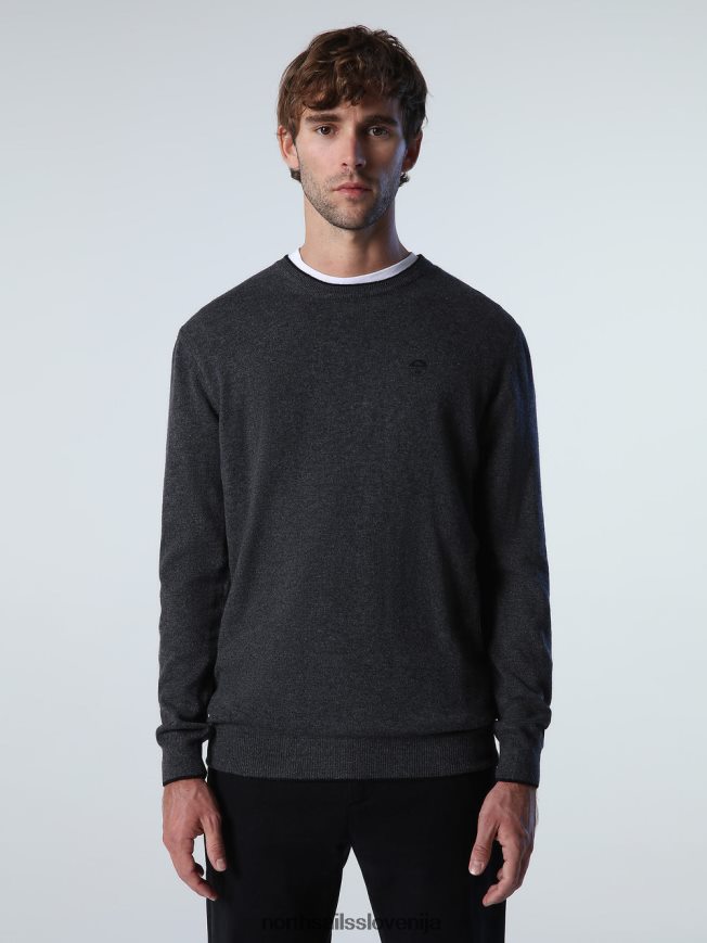moški North Sails temno siv melanž eko pulover iz kašmirja oblačila ZBDXNV893