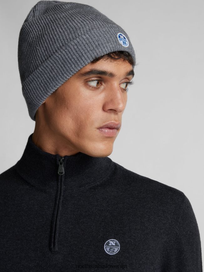 moški North Sails temno siv melanž pulover s pol zadrgo oblačila ZBDXNV1321