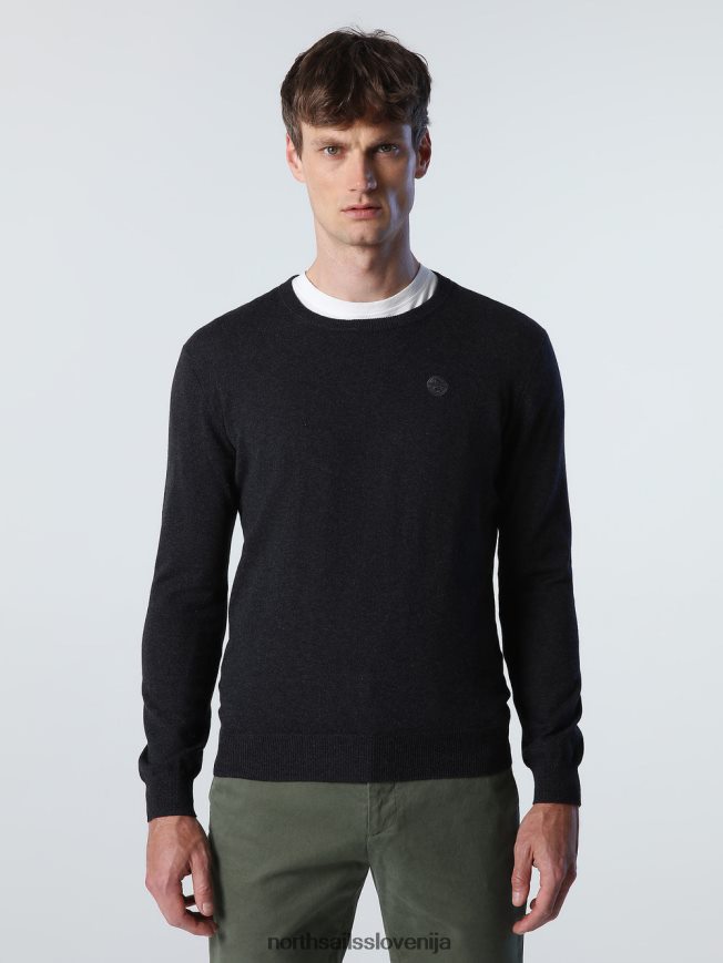 moški North Sails temno siv melanž pulover z okroglim izrezom oblačila ZBDXNV911