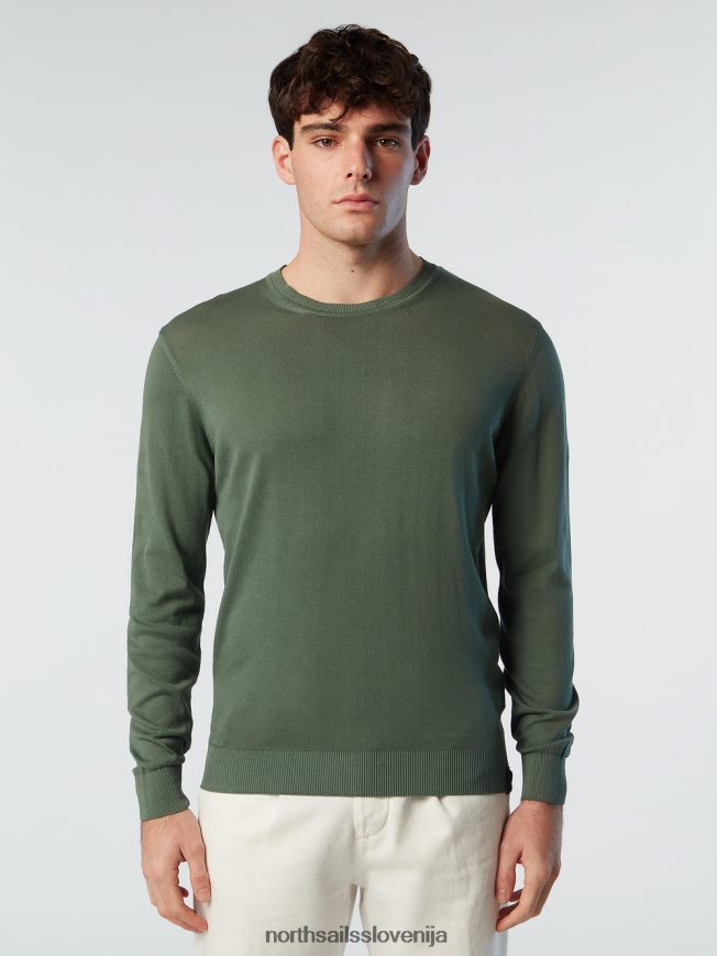 moški North Sails vojaško zelena pulover z okroglim izrezom nov oblačila ZBDXNV255