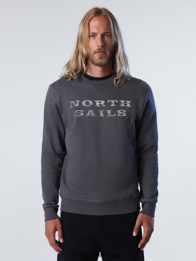 moški North Sails asfalt pulover z napisom oblačila ZBDXNV934
