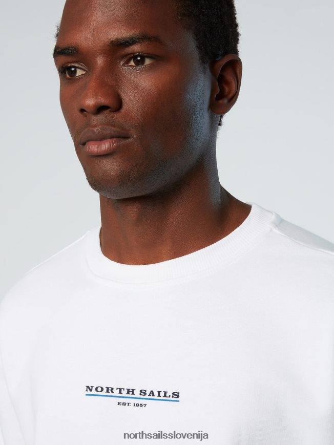 moški North Sails bela pulover s potiskom na prsih oblačila ZBDXNV291