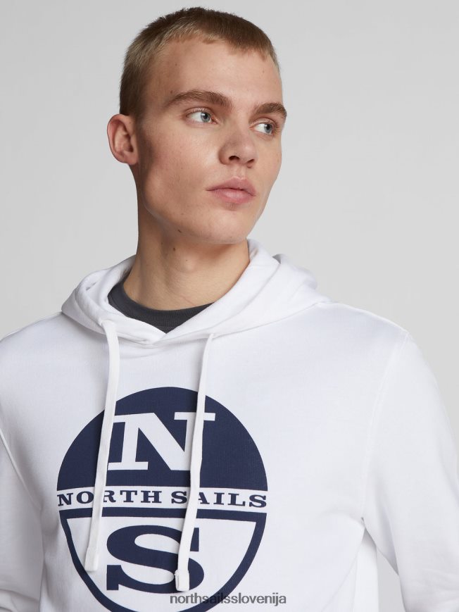 moški North Sails bela pulover z maksi logotipom oblačila ZBDXNV1284