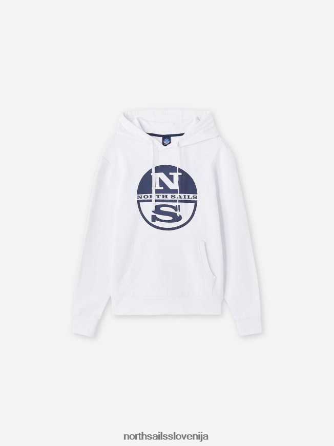 moški North Sails bela pulover z maksi logotipom oblačila ZBDXNV1284