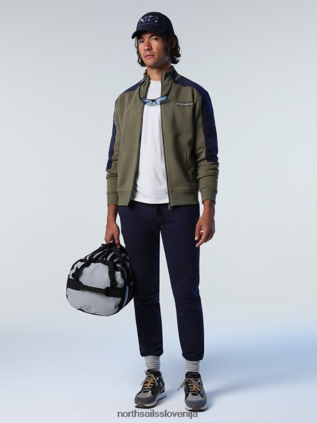 moški North Sails bršljan zelena pulover s kontrastnimi trakovi oblačila ZBDXNV782