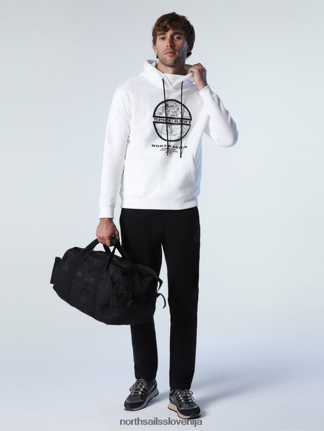 moški North Sails marshmallow potiskan pulover s kapuco oblačila ZBDXNV1013