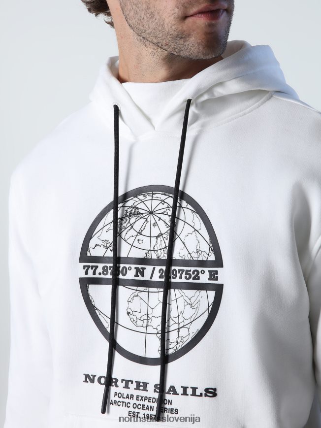 moški North Sails marshmallow potiskan pulover s kapuco oblačila ZBDXNV1013