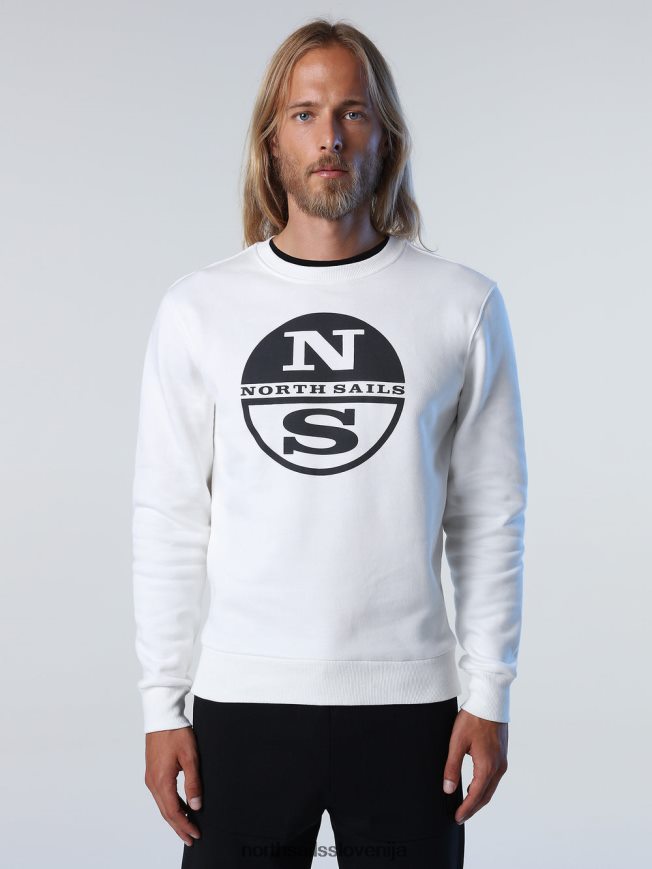moški North Sails marshmallow pulover z maksi logotipom oblačila ZBDXNV948