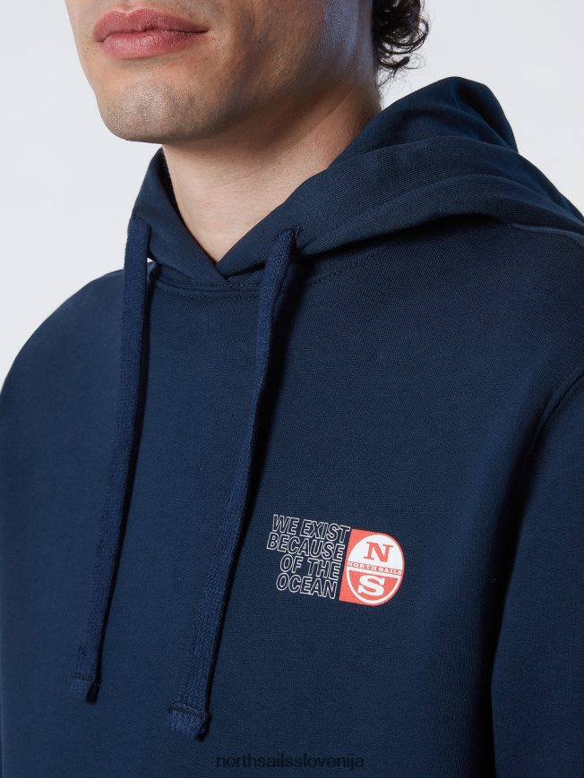 moški North Sails mornarsko modra pulover s kapuco z grafičnimi potiski oblačila ZBDXNV278