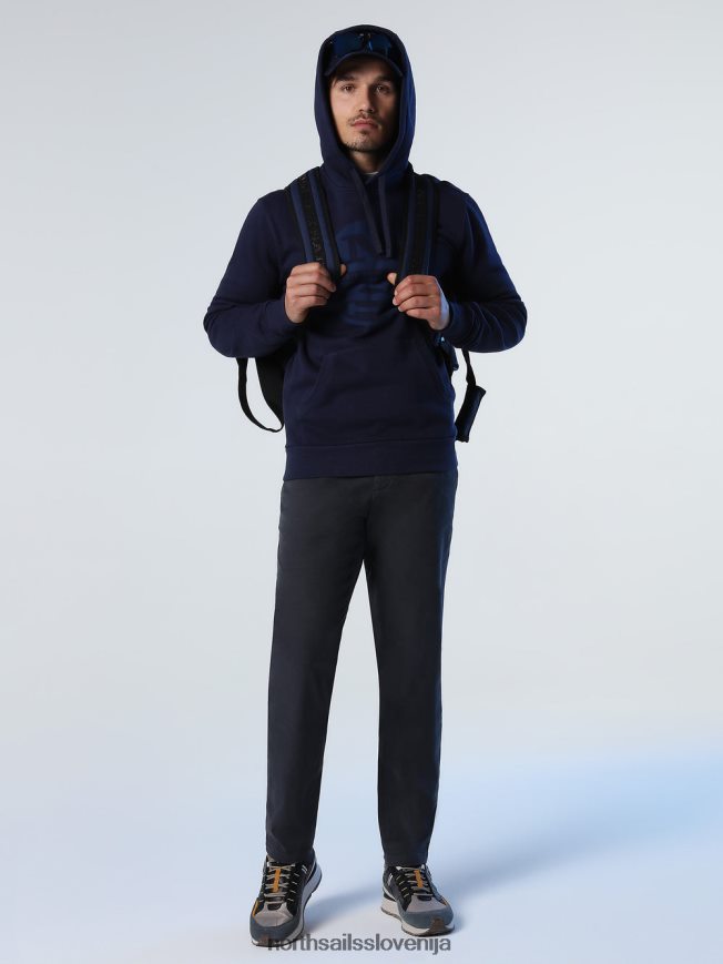 moški North Sails mornarsko modra pulover s kapuco z logotipom oblačila ZBDXNV787