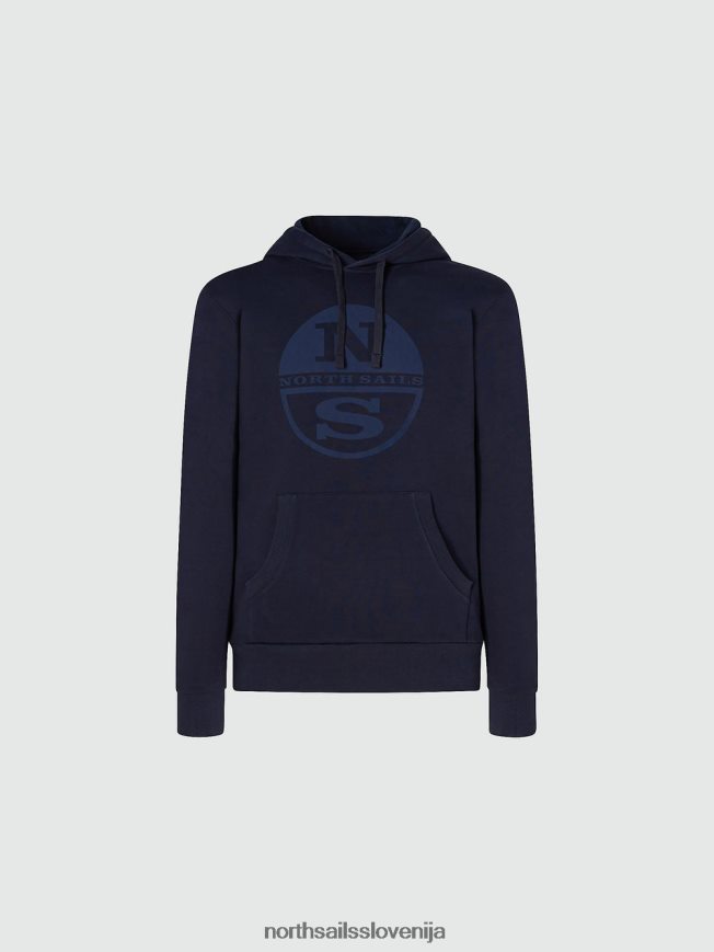 moški North Sails mornarsko modra pulover s kapuco z logotipom oblačila ZBDXNV787