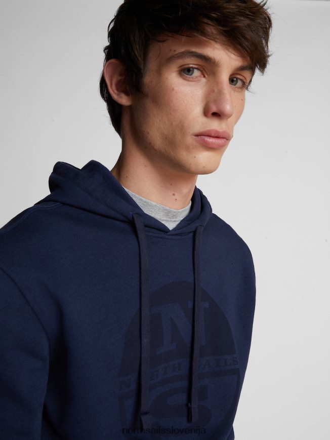 moški North Sails mornarsko modra pulover z maksi logotipom oblačila ZBDXNV1287