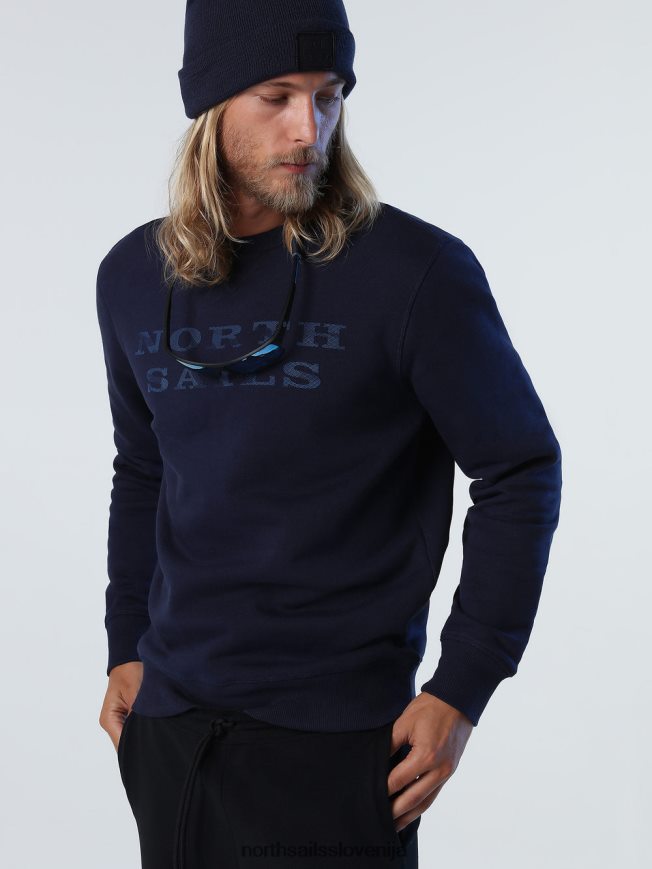 moški North Sails mornarsko modra pulover z napisom oblačila ZBDXNV932