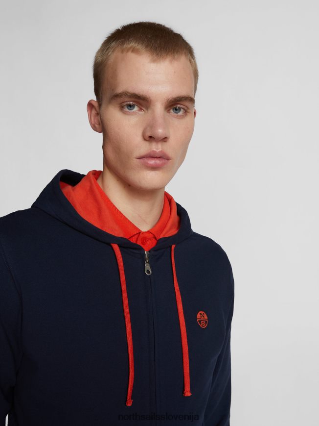 moški North Sails mornarsko modra pulover z zadrgo oblačila ZBDXNV1113