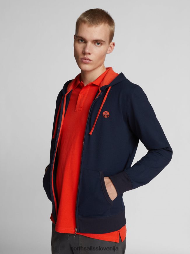 moški North Sails mornarsko modra pulover z zadrgo oblačila ZBDXNV1113