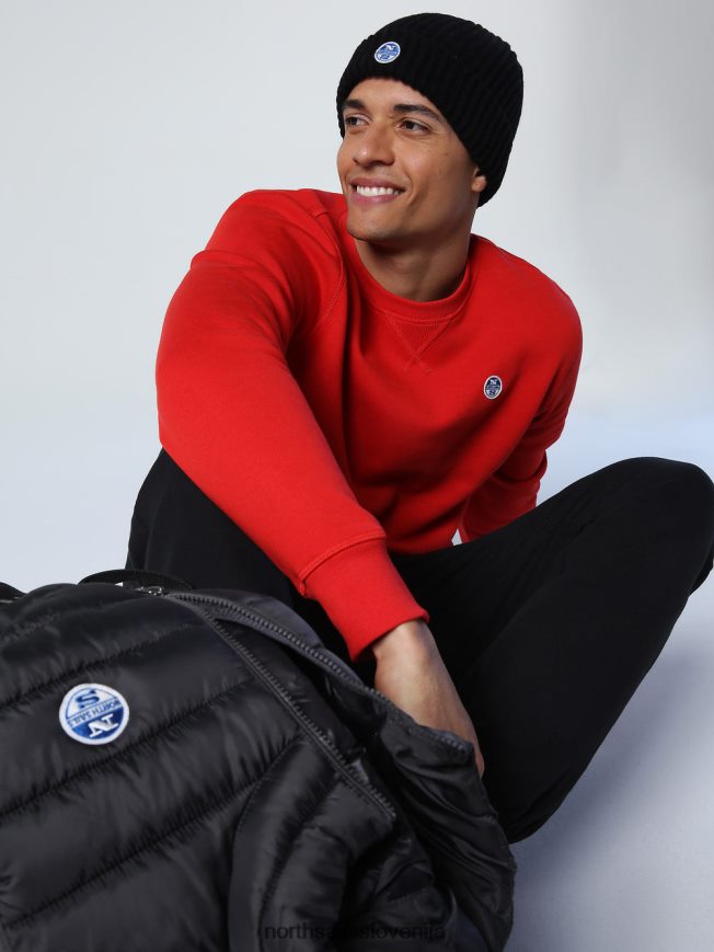 moški North Sails rdeča pulover z logotipom na prsih oblačila ZBDXNV734