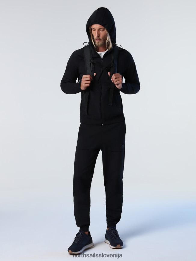 moški North Sails Črna pulover s kapuco iz recikliranega poliestra oblačila ZBDXNV722