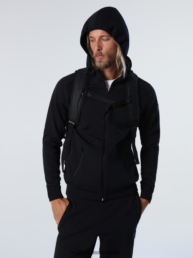 moški North Sails Črna pulover s kapuco iz recikliranega poliestra oblačila ZBDXNV722