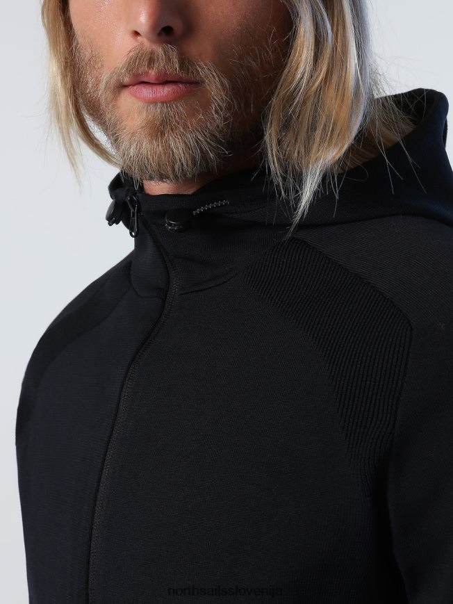 moški North Sails Črna pulover s kapuco iz recikliranega poliestra oblačila ZBDXNV722